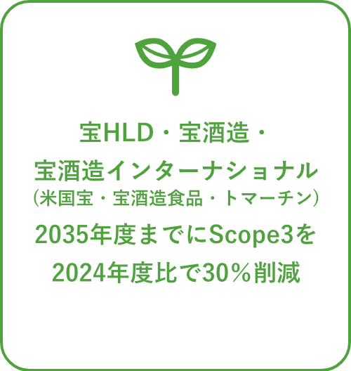 宝ホールディングス 宝酒造 宝酒造インターナショナルグループ 2035年度までにScope3を2024年度比で30％削減